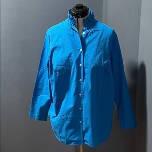 Foxcroft Blue Button Down Shirt Size-1X NWT